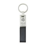 Vue 2 de Porte-clés Keon | Acier et simili-cuir