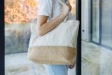 Vue 8 de Sac shopping Diego | Coton 280 g/m² | Fond jute