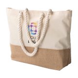 Vue 4 de Sac shopping Diego | Coton 280 g/m² | Fond jute