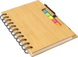 Vue 8 de Carnet Niall | Aspect bambou | Avec notes adhésives et stylo bille