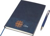 Vue 3 de Set carnet Tarek | PU | A5 | Avec stylo bille