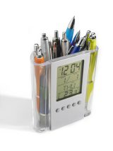 Vue 3 de Horloge de bureau Carter | Porte-stylos