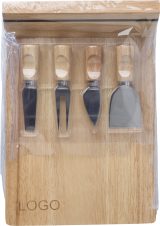 Vue 2 de Plateau à fromages Arlo | Bambou | 4 pcs