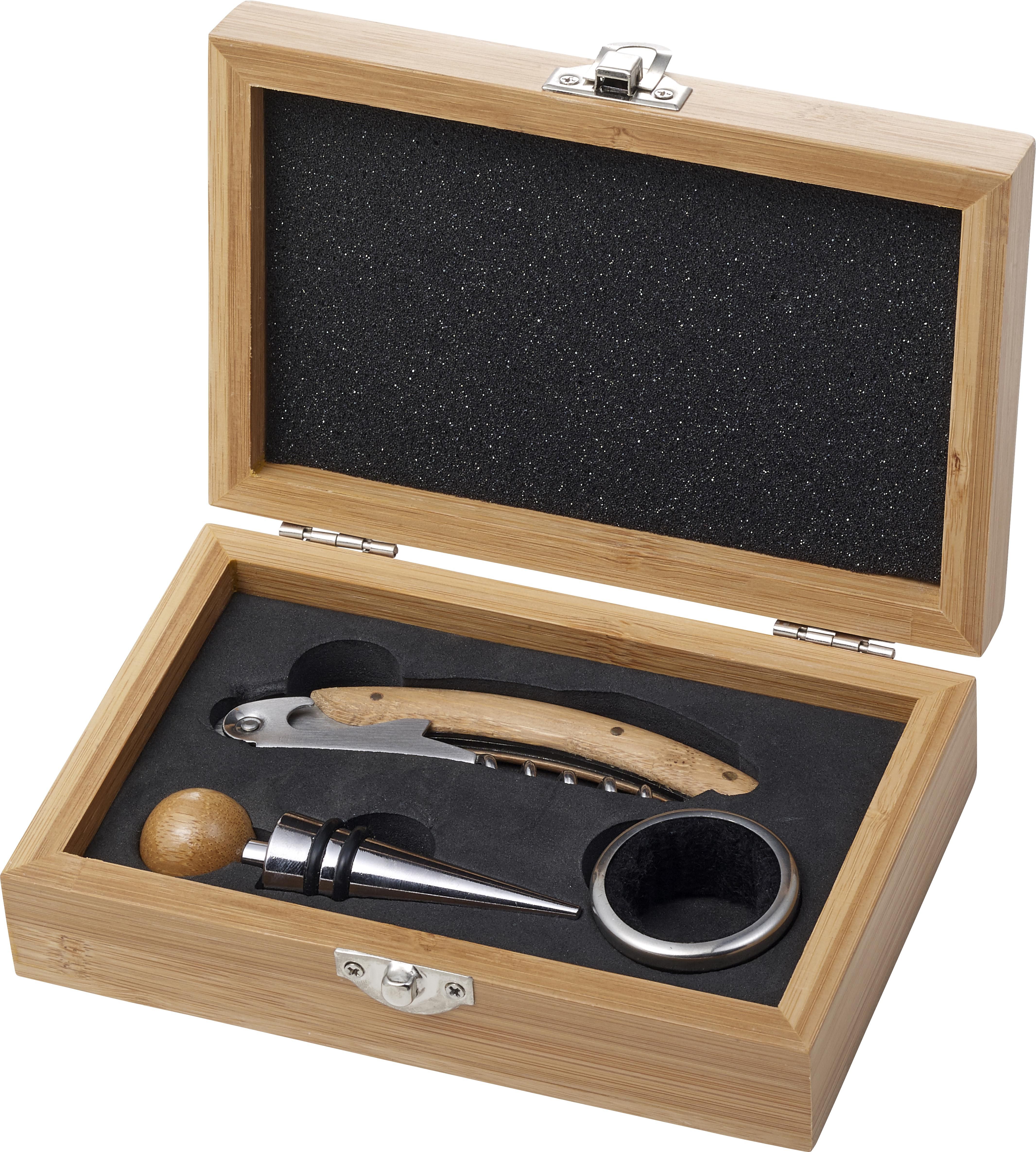 Coffret à vin Leonie | Bambou | 3 pièces