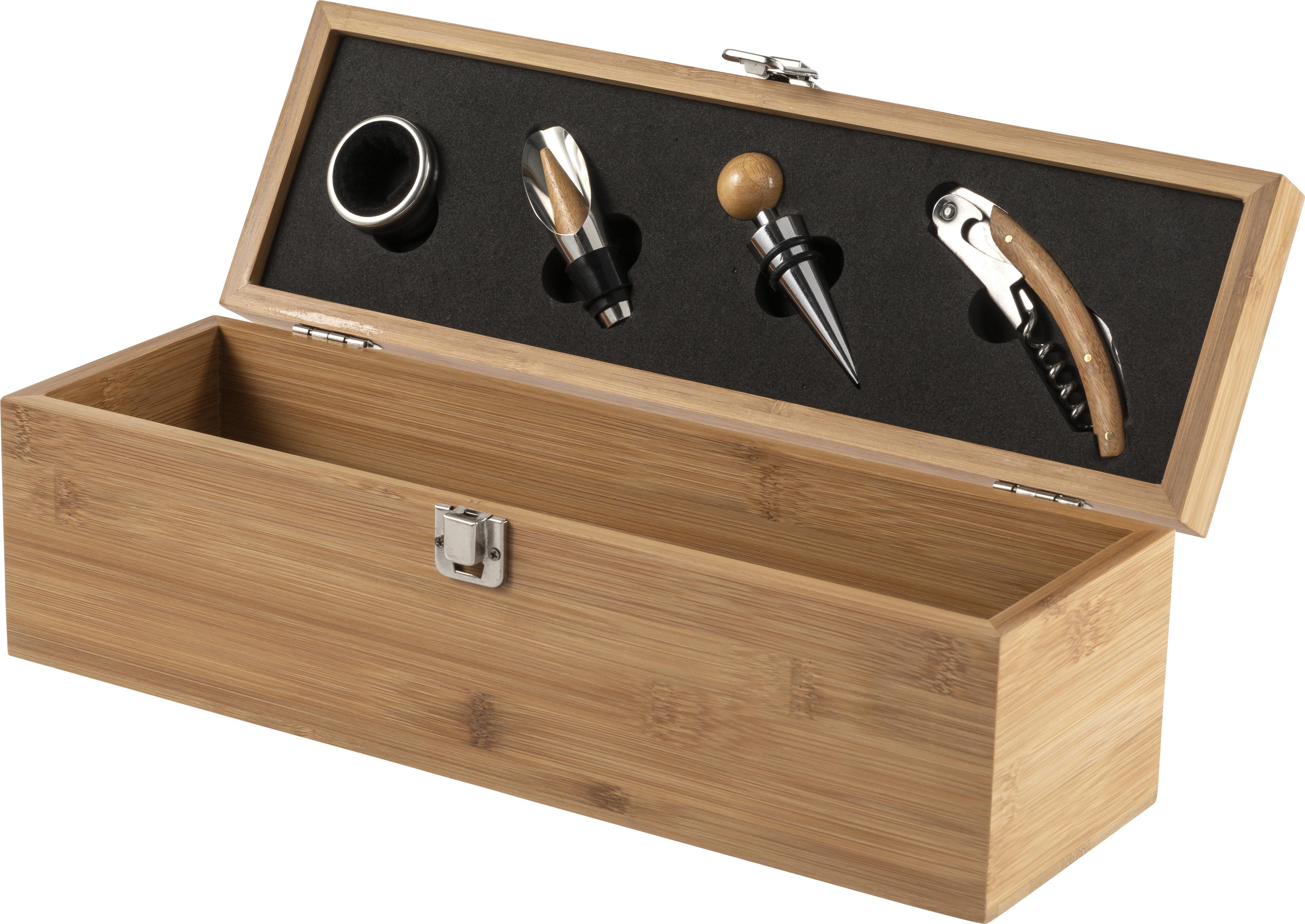 Coffret à vin Gareth | Bambou | 4 pièces