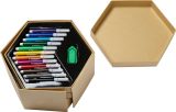 Vue 3 de Set d'art Kenji | Boîte hexagonale en carton | 54 pcs
