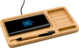 Vue 4 de Chargeur sans fil Faye | Bambou | Organiseur de bureau