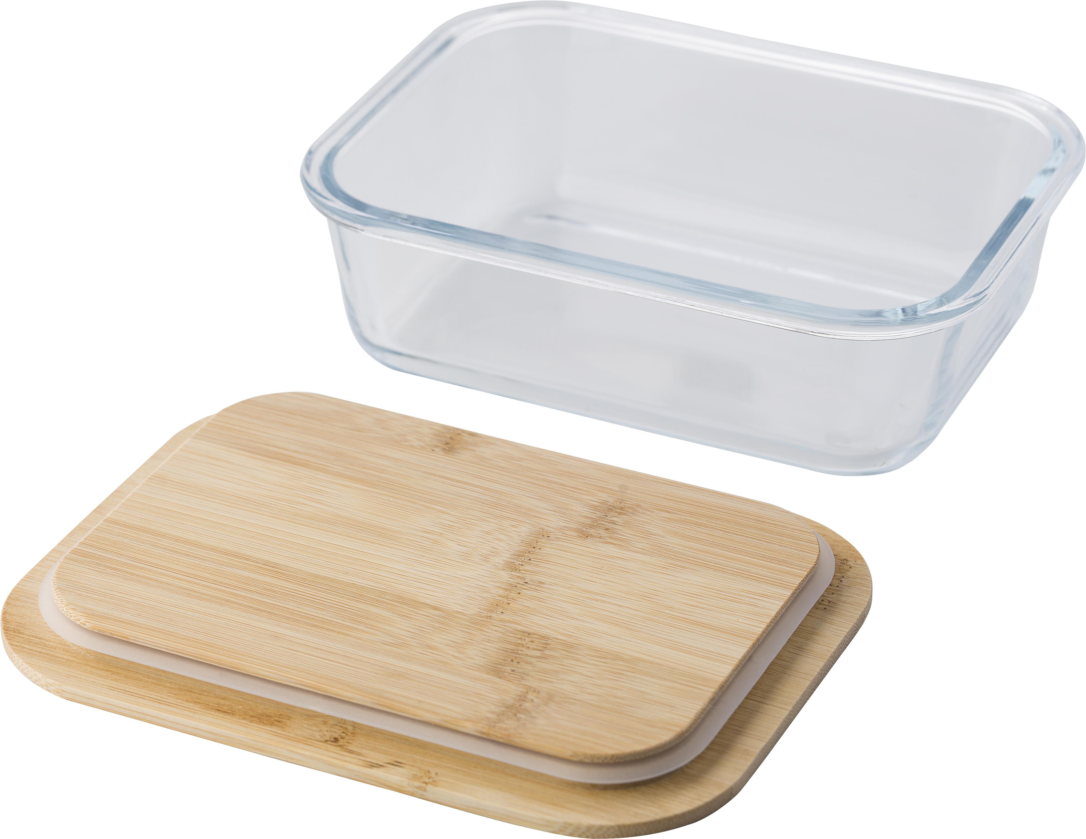Boîte à déjeuner Nicole | Verre | Couvercle bambou | 900 ml