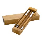 Vue 2 de Seshania set stylo à bille stylet et porte-mine en bambou