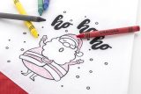Vue 5 de Julfar Hat Bonnet de Père Noël à colorier