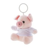 Vue 2 de PigFob porte-clés cochon en peluche