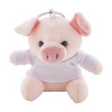 Vue 3 de PigFob porte-clés cochon en peluche