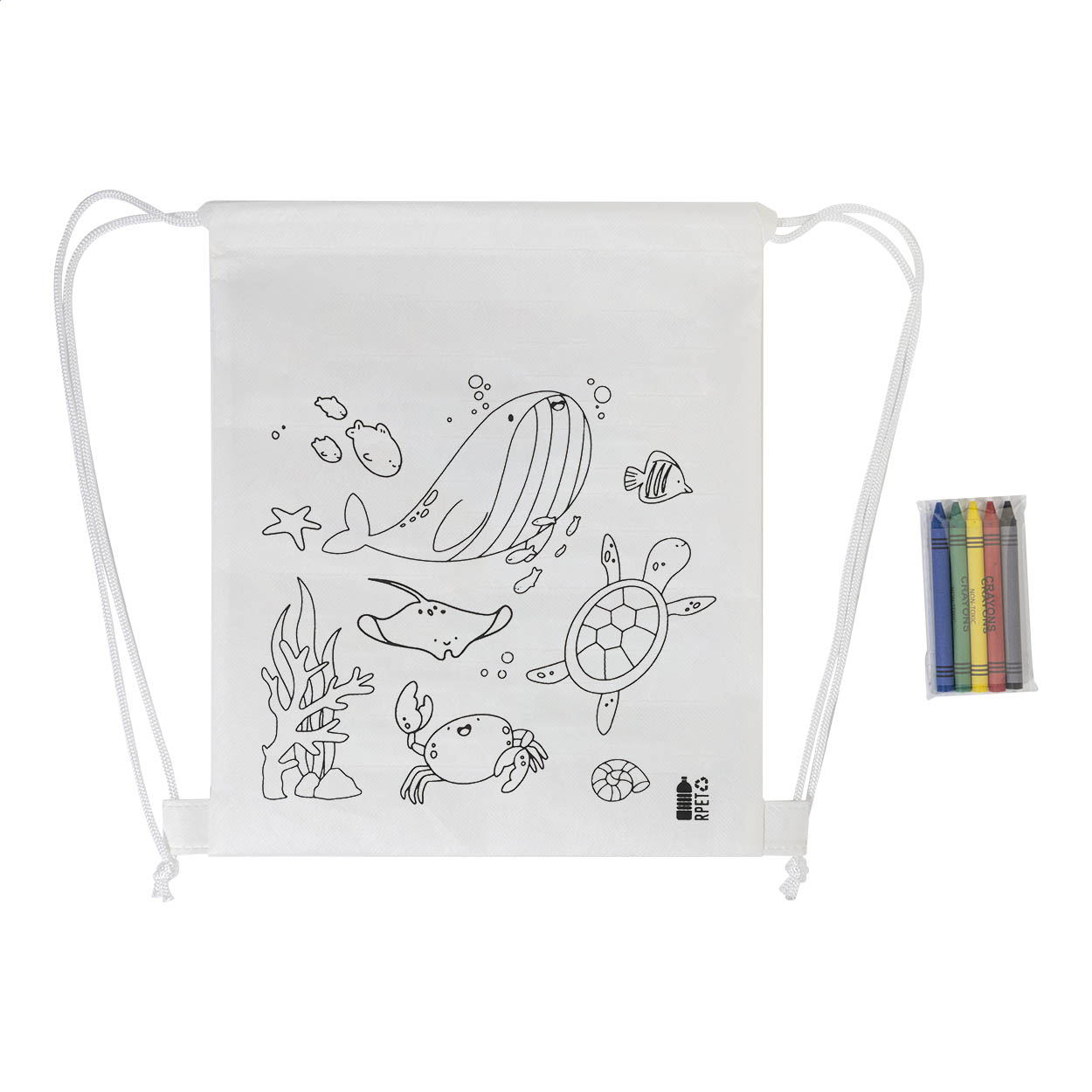 Zocolo Sac à cordon de coloriage RPET, animaux