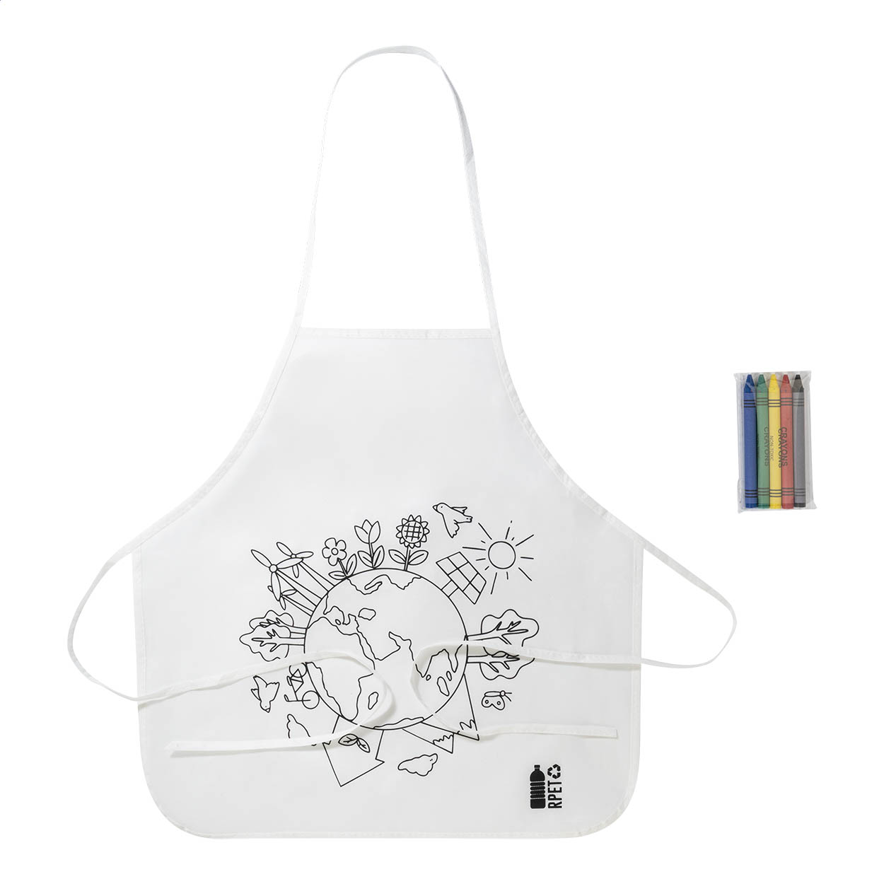 Ecolo Tablier de cuisine à colorier en RPET