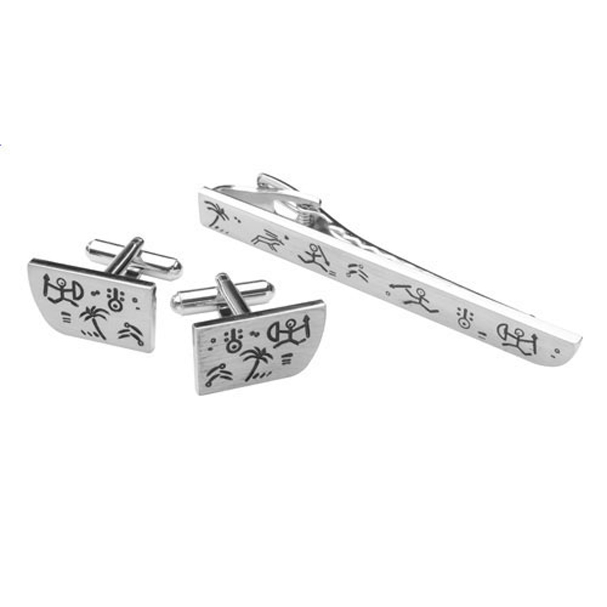 Tahiti set de boutons de manchette et de pinces à cravate