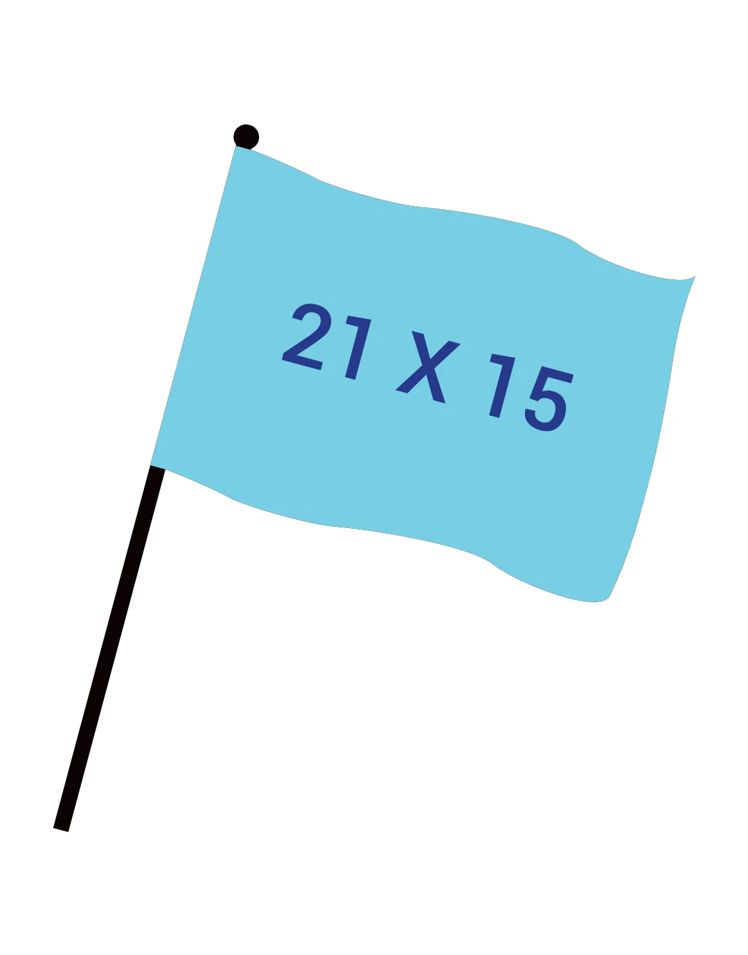 Drapeau numérique 21x15cm + Hampe 30 cm Ds32