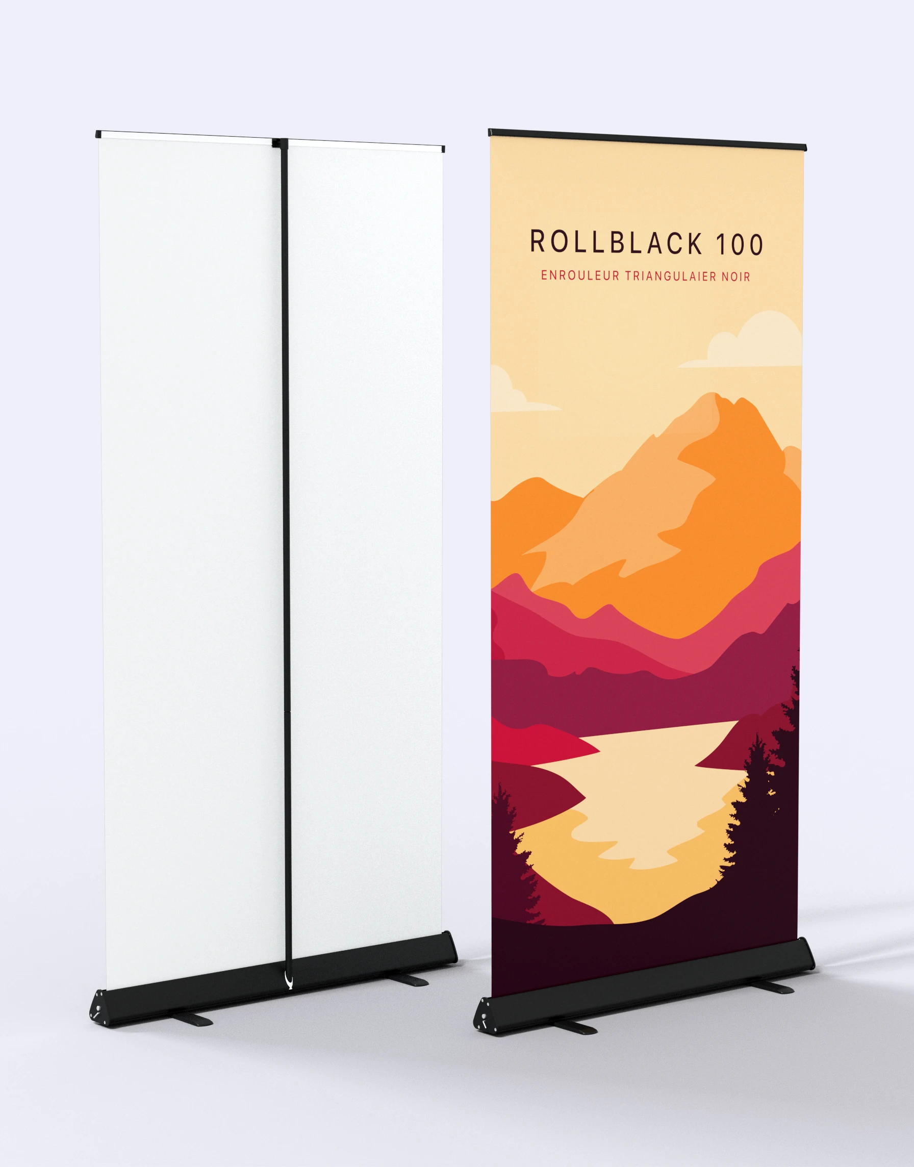 Enrouleur Aluminium noir 100x200cm + sac Rollblk 100