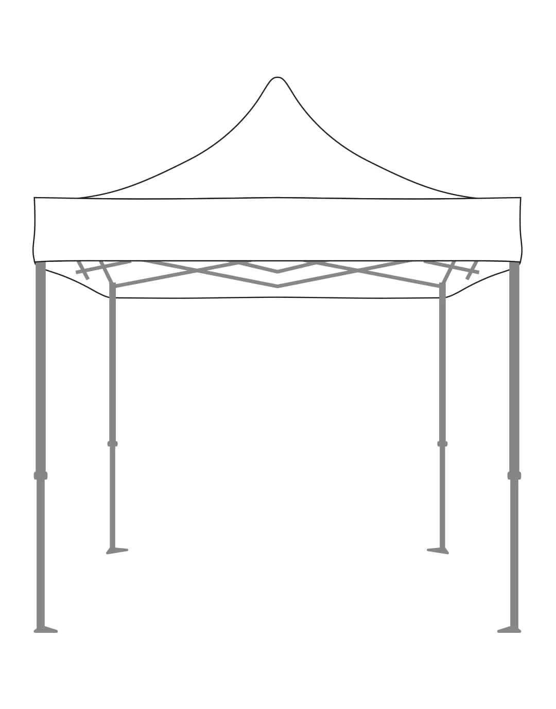 Toit uni sans marquage pour tente 3x3m Poproof 300R
