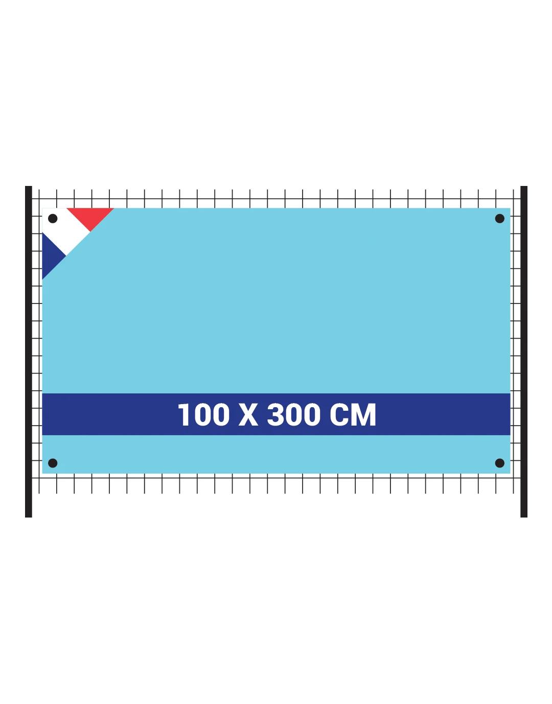 Banderole 230g/m² anti-feu B1 100x300cm Band.gl 100300