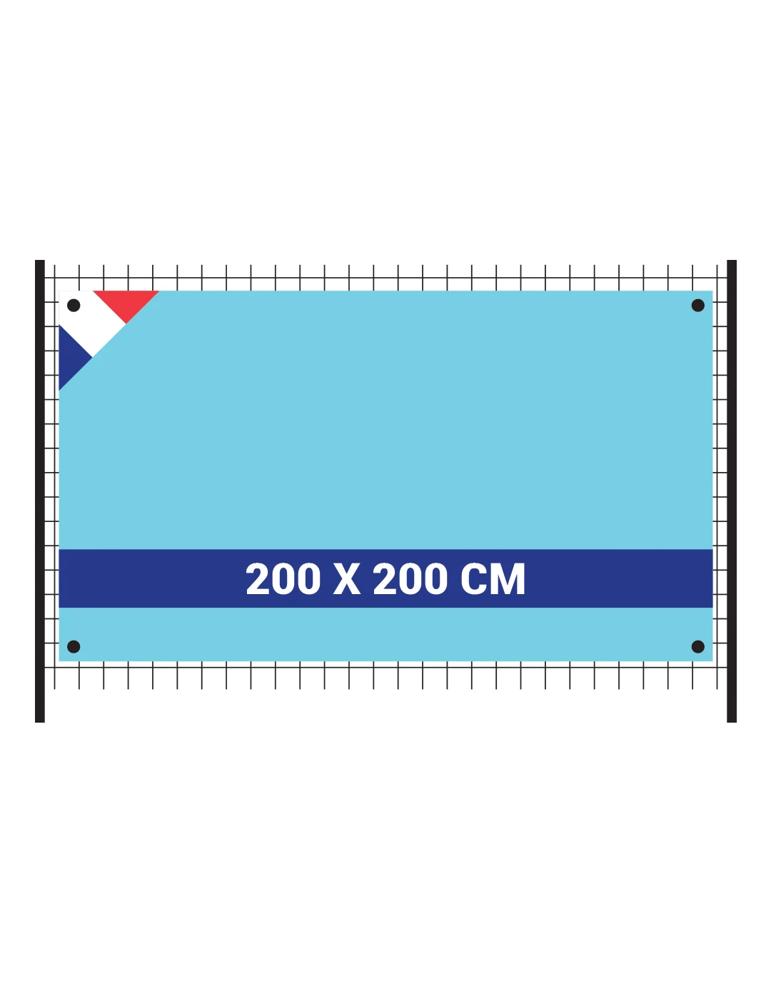 Banderole 230g/m² anti-feu B1 200x200cm Band.gl 200200