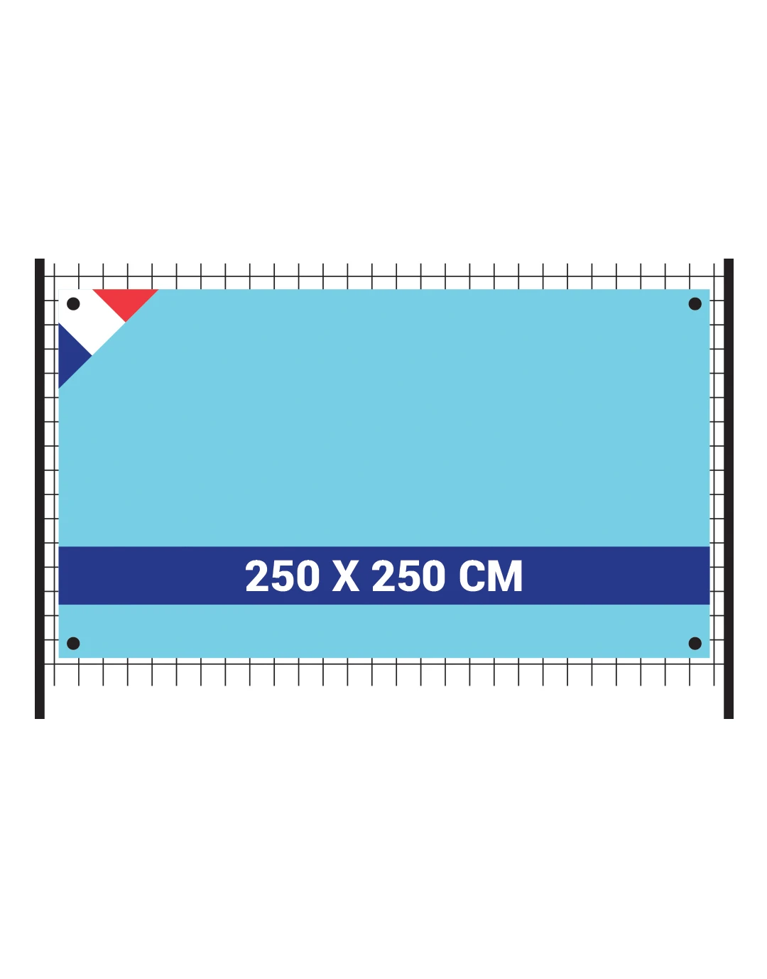 Banderole 230g/m² anti-feu B1 250x250cm Band.gl 250250