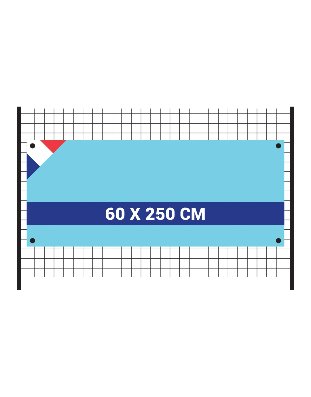 Banderole 60x250cm en PVC 440g/m² Band.pvc 60250