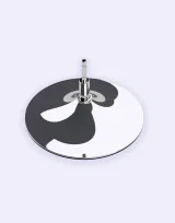 Vue 1 de Plaque ronde chromée 2kg avec axe Matp40