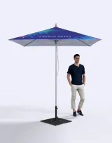 Vue 1 de Parasol aluminium carré de 2x2m Popsun Sq 200