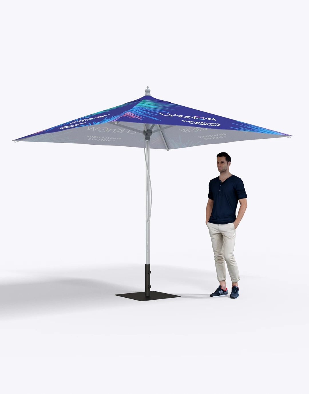 Parasol aluminium carré de 3x3m Popsun Sq 300