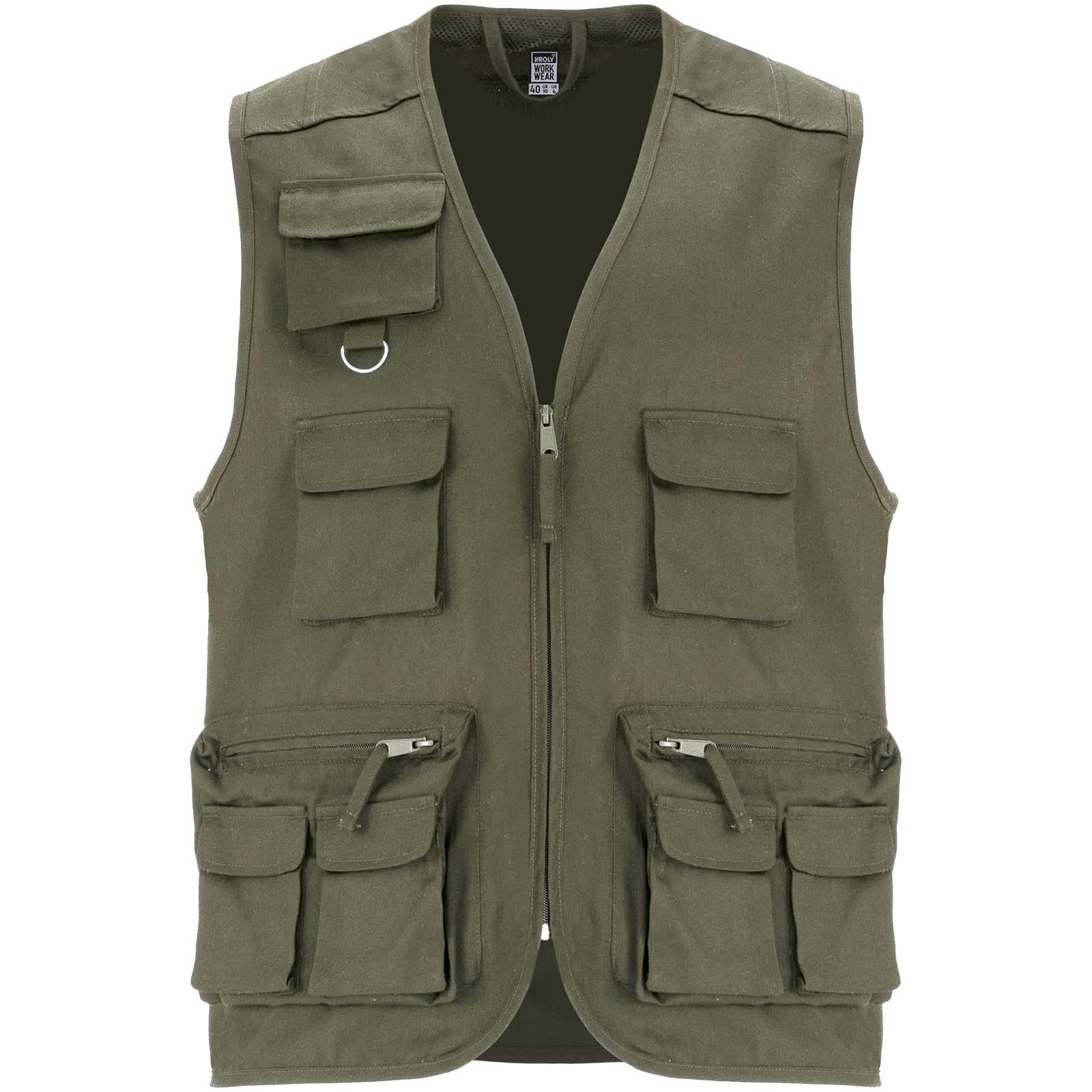 Gilet de travail multi-poches à col en V Venera de 200 g/m2