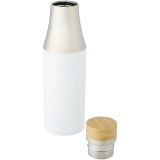 Vue 3 de Bouteille Hulan de 540 ml en acier inoxydable avec cuivre et isolation par le vide avec couvercle en bambou