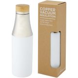 Vue 4 de Bouteille Hulan de 540 ml en acier inoxydable avec cuivre et isolation par le vide avec couvercle en bambou