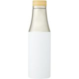 Vue 2 de Bouteille Hulan de 540 ml en acier inoxydable avec cuivre et isolation par le vide avec couvercle en bambou