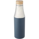 Vue 8 de Bouteille Hulan de 540 ml en acier inoxydable avec cuivre et isolation par le vide avec couvercle en bambou