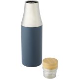 Vue 10 de Bouteille Hulan de 540 ml en acier inoxydable avec cuivre et isolation par le vide avec couvercle en bambou