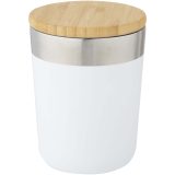 Vue 1 de Gobelet Lagan de 330 ml en acier inoxydable avec isolation par le vide et couche de cuivre, avec couvercle en bambou