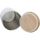 Vue 4 de Gobelet Lagan de 330 ml en acier inoxydable avec isolation par le vide et couche de cuivre, avec couvercle en bambou