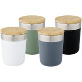 Vue 5 de Gobelet Lagan de 330 ml en acier inoxydable avec isolation par le vide et couche de cuivre, avec couvercle en bambou
