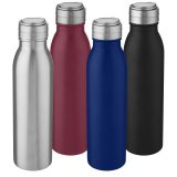 Vue 5 de Bouteille de sport Harper 700 ml en acier inoxydable avec boucle métallique