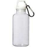 Vue 2 de Bouteille d'eau Oregon de 400 ml en plastique recyclé avec mousqueton