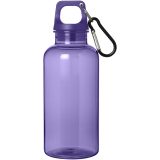 Vue 2 de Bouteille d'eau Oregon de 400 ml en plastique recyclé avec mousqueton