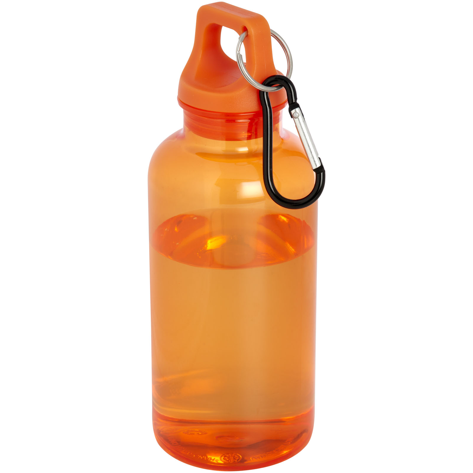 Bouteille d'eau Oregon de 400 ml en plastique recyclé avec mousqueton