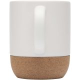 Vue 3 de Mug Billie en céramique pour sublimation de 300 ml avec détails en liège