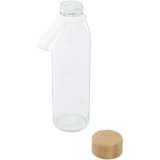 Vue 3 de Bouteille d'eau en verre Porto de 500 ml avec poignée en silicone et couvercle en bambou
