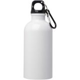 Vue 2 de Bouteille d'eau Oregon de 400 ml simple paroi en acier recyclé certifié RCS avec mousqueton