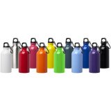 Vue 8 de Bouteille d'eau Oregon de 400 ml simple paroi en acier recyclé certifié RCS avec mousqueton