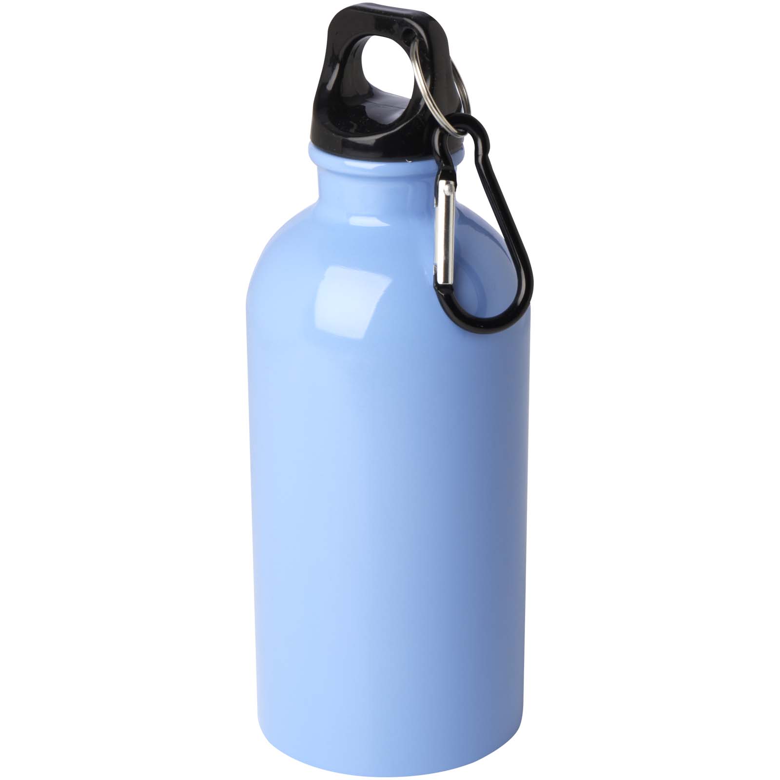 Bouteille d'eau Oregon de 400 ml simple paroi en acier recyclé certifié RCS avec mousqueton