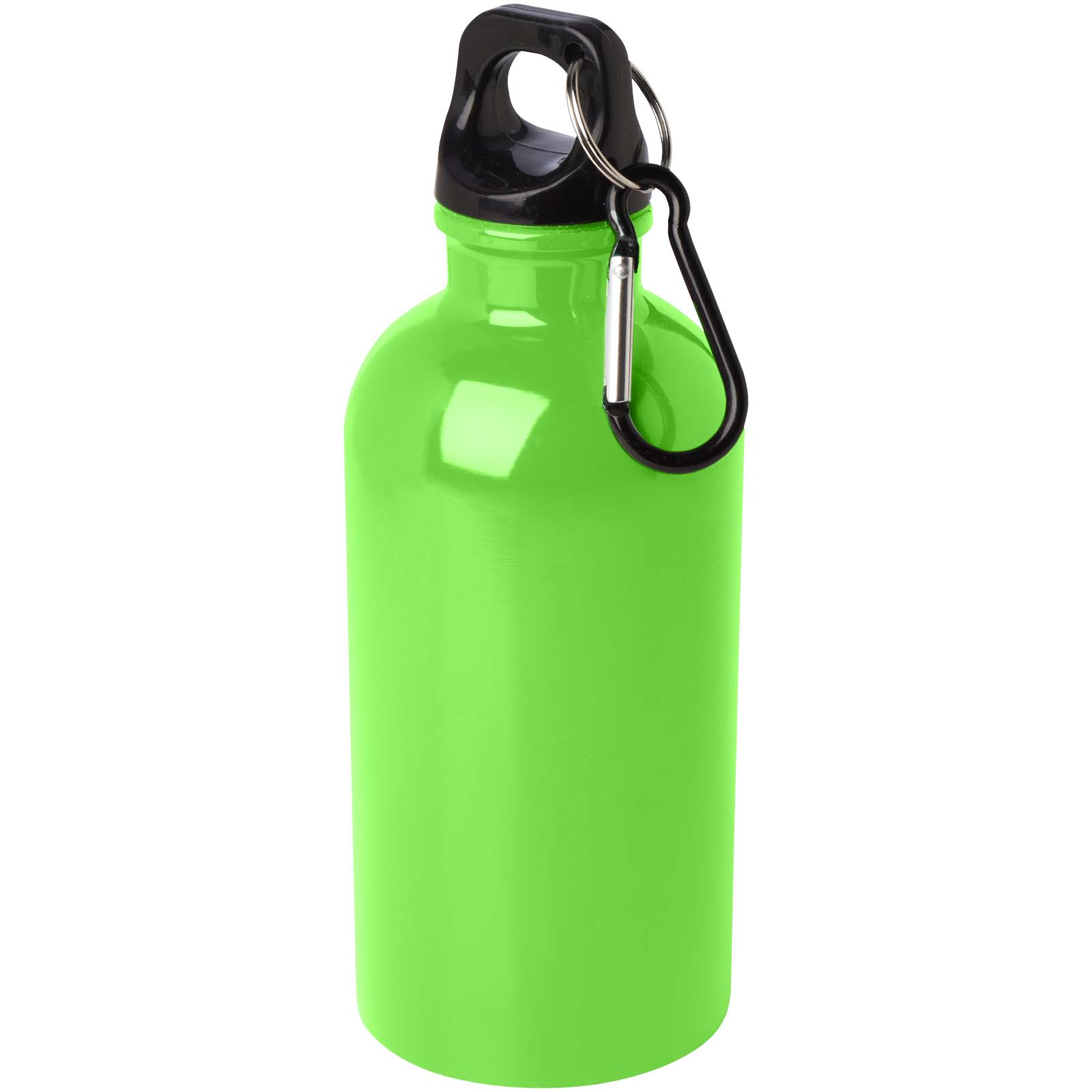 Bouteille d'eau Oregon de 400 ml simple paroi en acier recyclé certifié RCS avec mousqueton