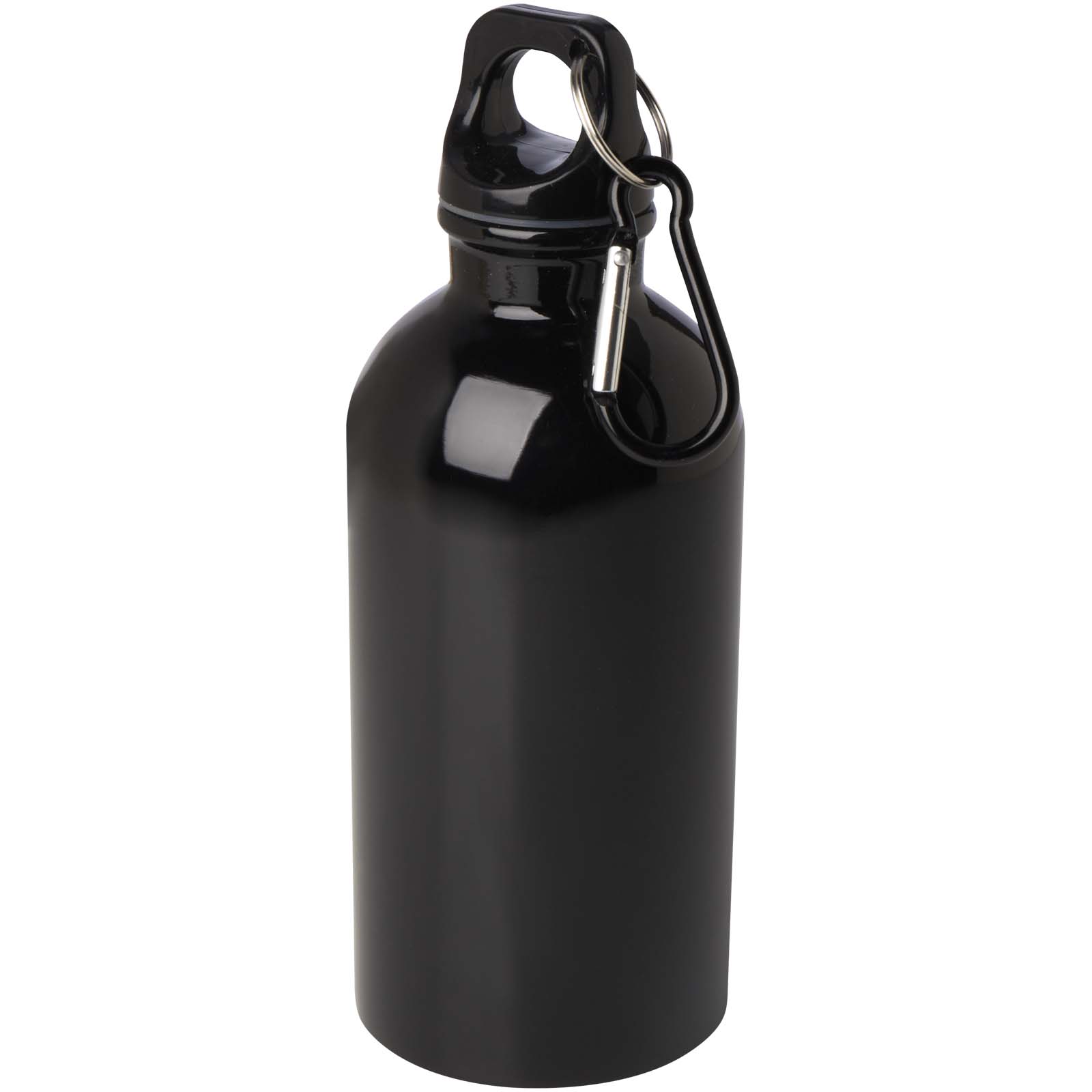 Bouteille d'eau Oregon de 400 ml simple paroi en acier recyclé certifié RCS avec mousqueton