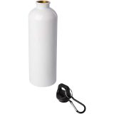 Vue 3 de Bouteille d'eau Oregon de 750 ml simple paroi en acier recyclé certifié RCS avec mousqueton